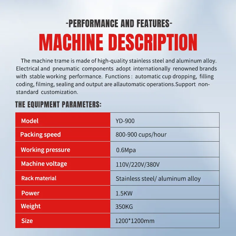 Aluminum Foil Plastic Bottle Sealing Machine Lid Sealer Cup Cup Filling and Sealing Machine Jelly Cup Sealing Machine Spoon Cup Filling Sealing