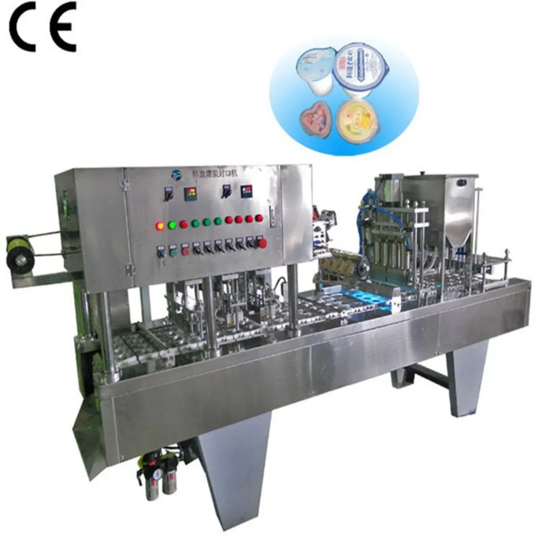 Automatic Small Plastic Tray Jelly Dipping Sauce Hummus Yogurt Cup Filling and Sealing Machine