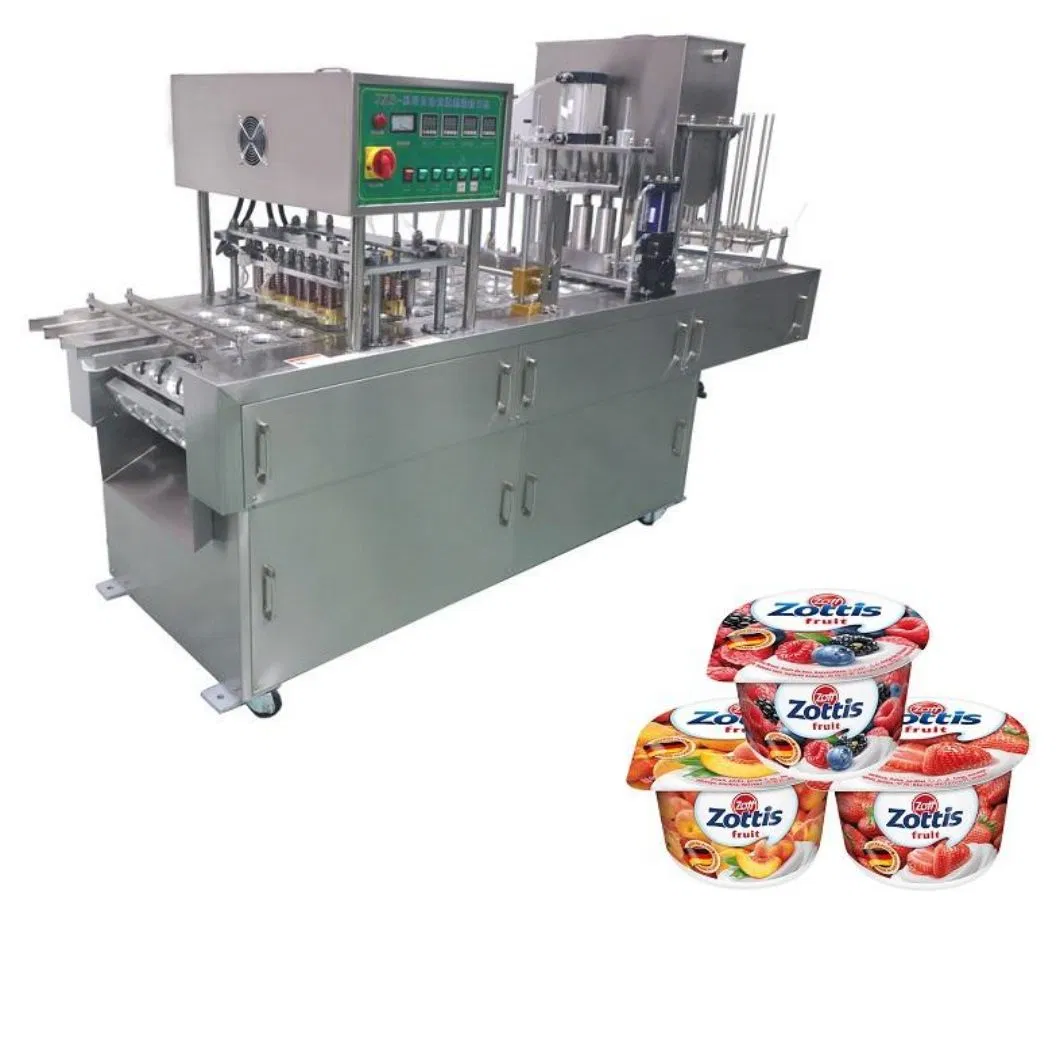 Automatic Small Plastic Tray Jelly Dipping Sauce Hummus Yogurt Cup Filling and Sealing Machine