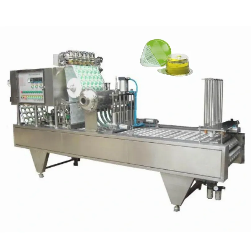 Fully Automatic Linear Plastic Cup Jam and Jelly Cup Filling Sealing Machine