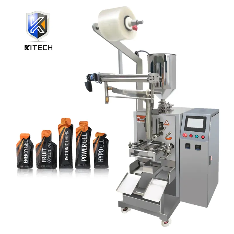 Kinghanlong Automatic Sachet Liquid Gel Fruit Jelly Honey Irregular Shaped Bag Form Fill Seal Wrapping Flow Packaging Packing Filling Sealing Machine