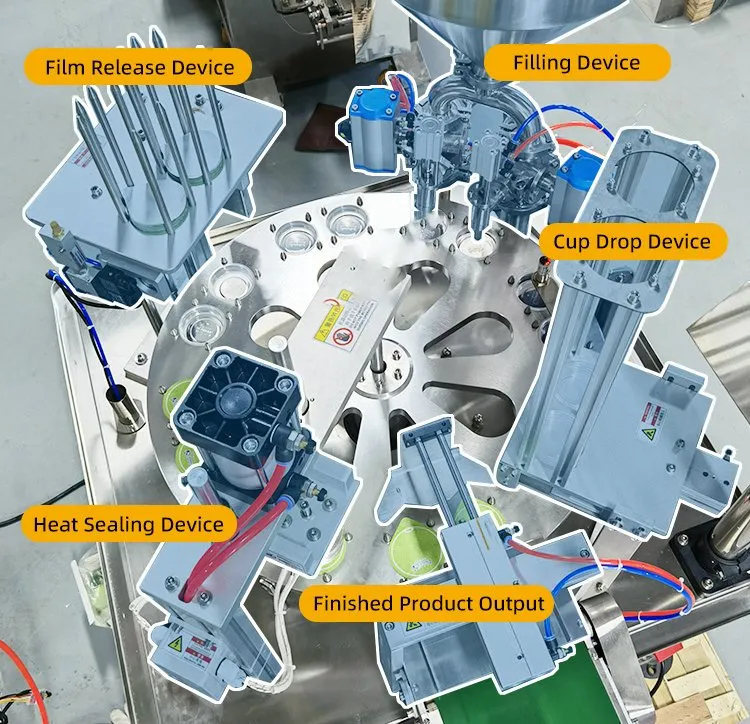 Rotary Type Milk Coffee Tea Powder Capsule Cup Filling Sealing Machine Sauce Dressing Yogurt Honey Jelly K Cup Filler Sealer